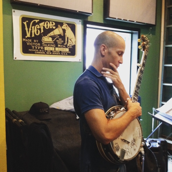 Johnny w/ banjo & "His master's voice"